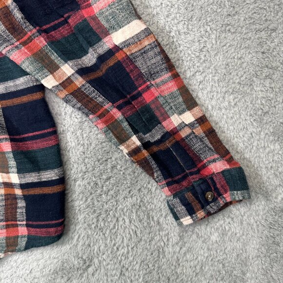 Maurices Plaid Tunic Boyfriend Button Down Long Sleeve Flannel Shirt - Picture 6 of 12